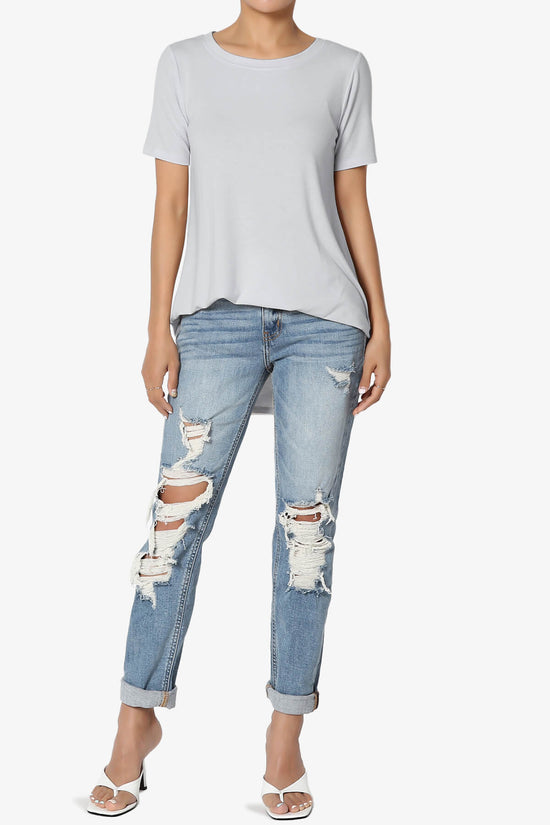 Tristan Essential Short Sleeve Round Hem Top LIGHT GREY_6