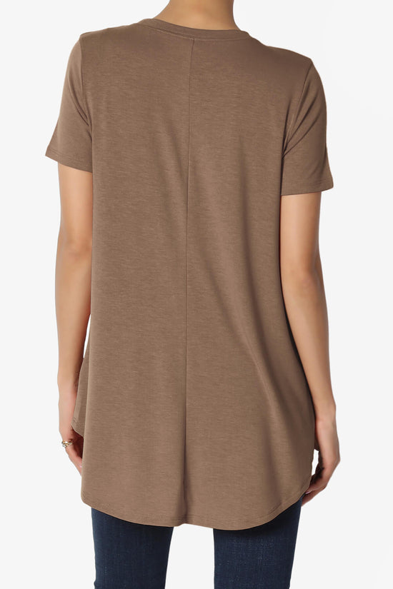 Tristan Essential Short Sleeve Round Hem Top MOCHA_2