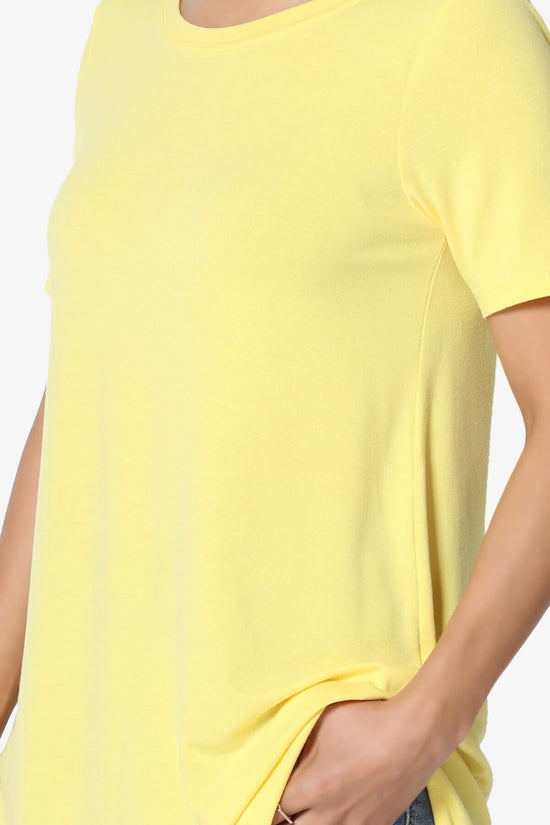 Tristan Essential Short Sleeve Round Hem Top YELLOW_5