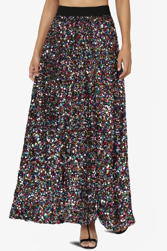 Ulyana Multi Sequin Maxi Skirt