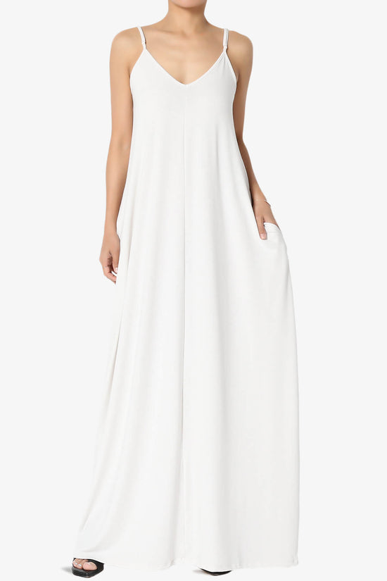 Venus Pocket Cami Maxi Dress BONE_1