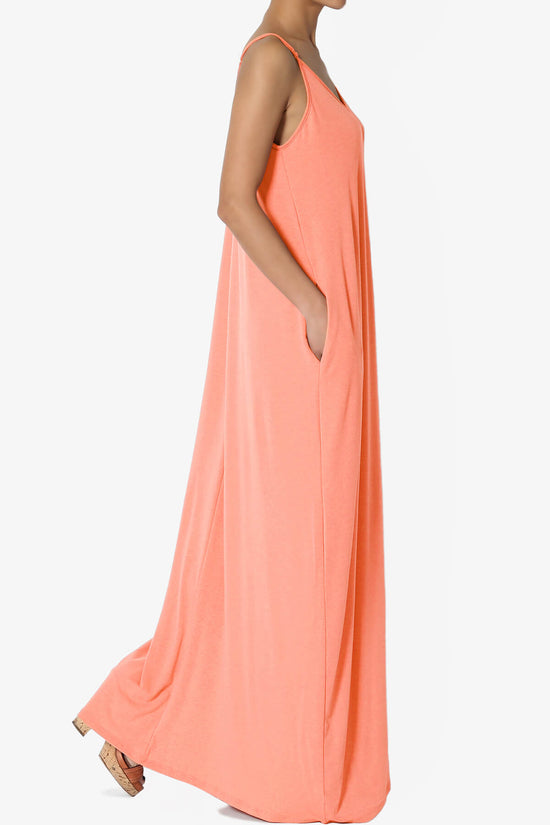 Venus Pocket Cami Maxi Dress CORAL_4