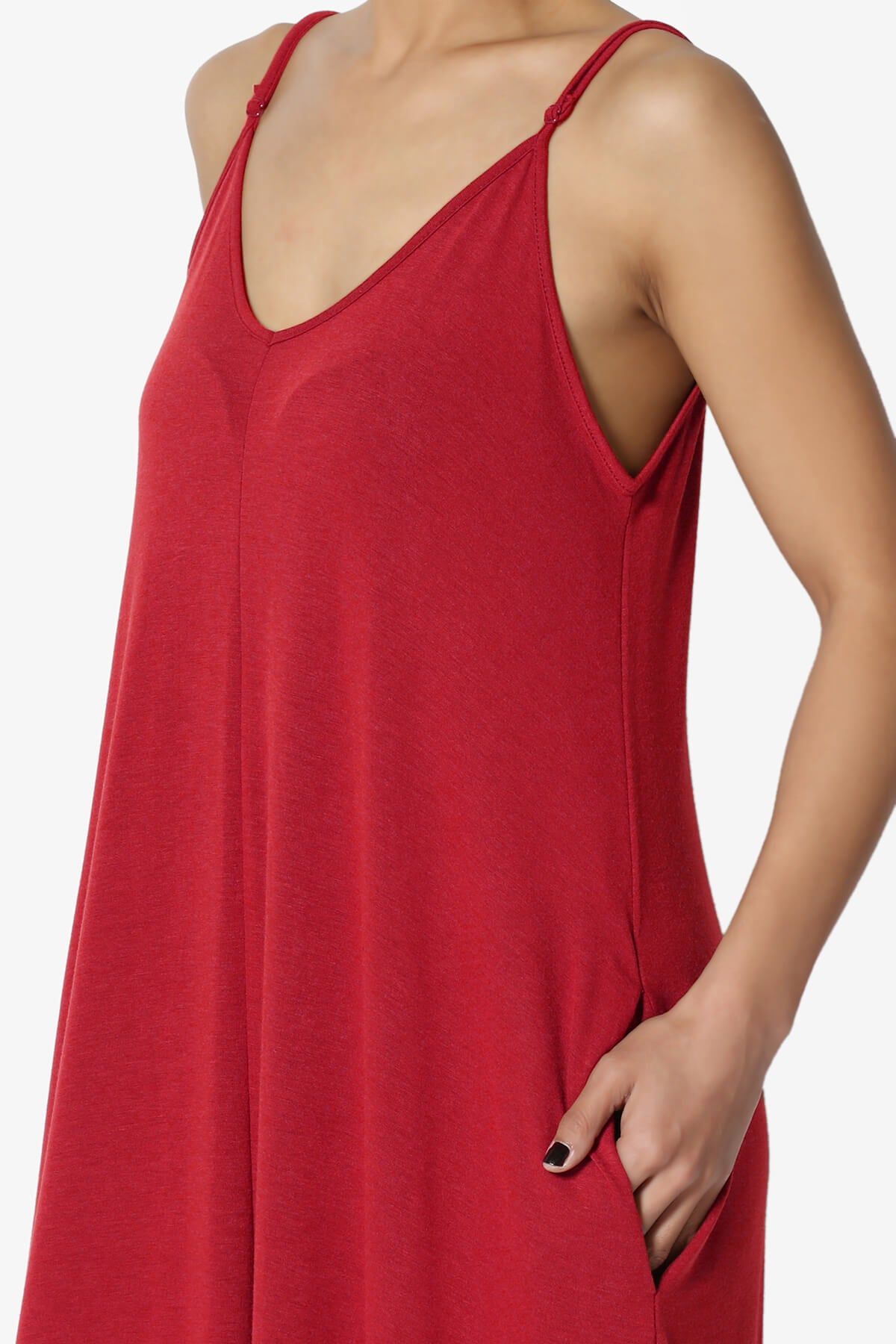 Venus Pocket Cami Maxi Dress DARK RED_5