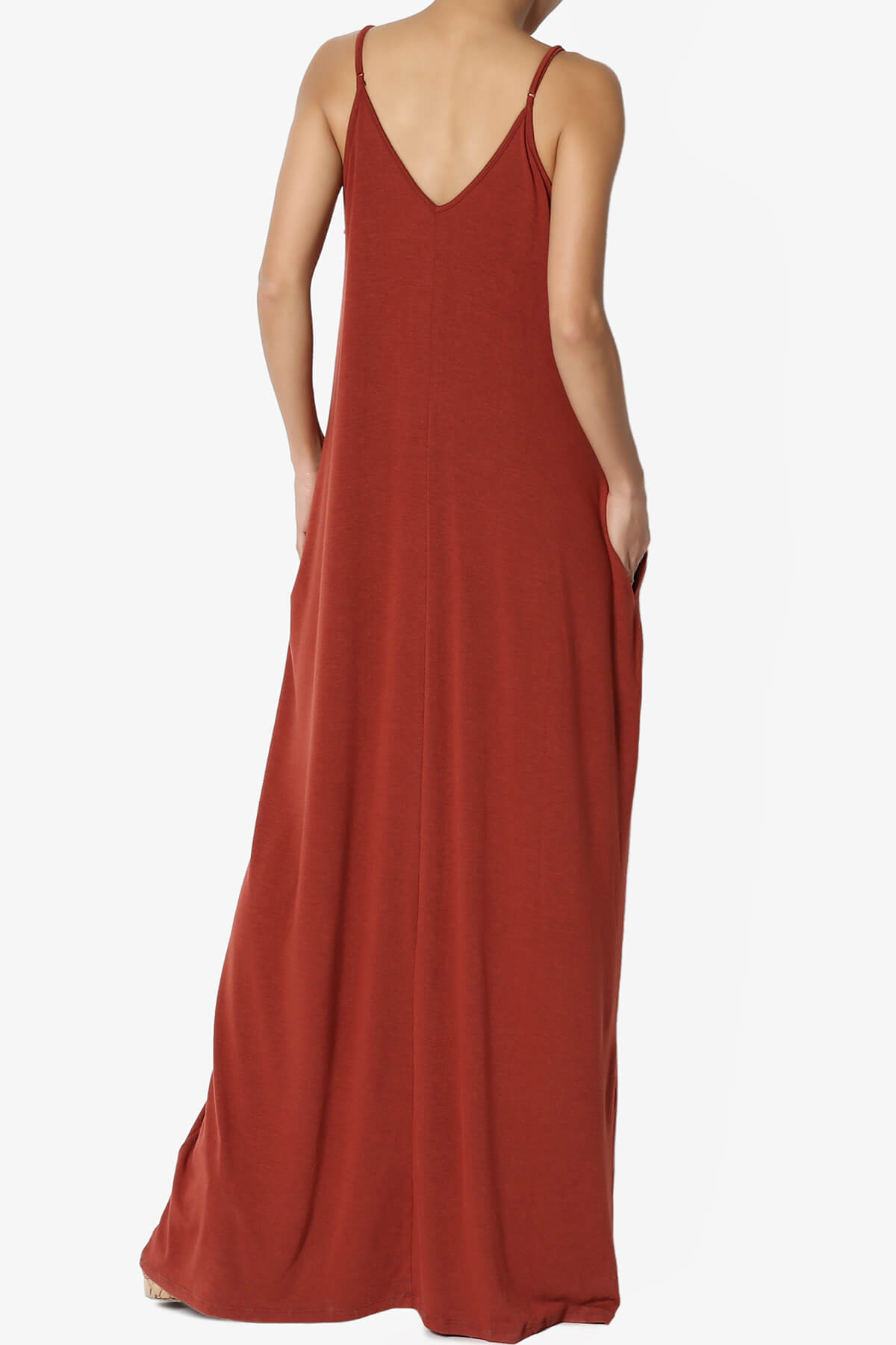 Venus Pocket Cami Maxi Dress DARK RUST_2