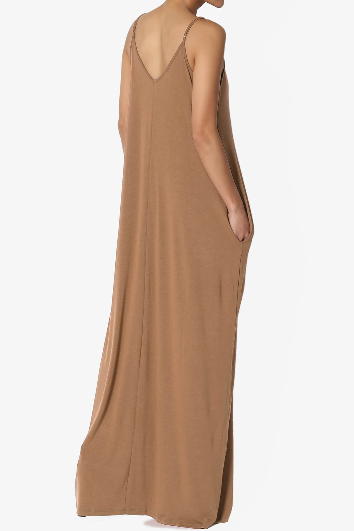 Venus Pocket Cami Maxi Dress DEEP CAMEL_4