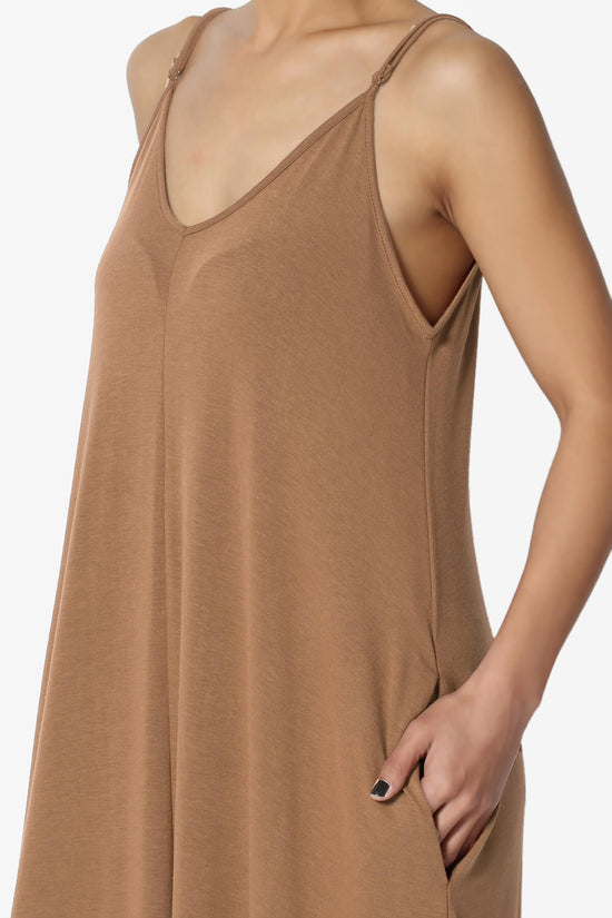 Venus Pocket Cami Maxi Dress DEEP CAMEL_5