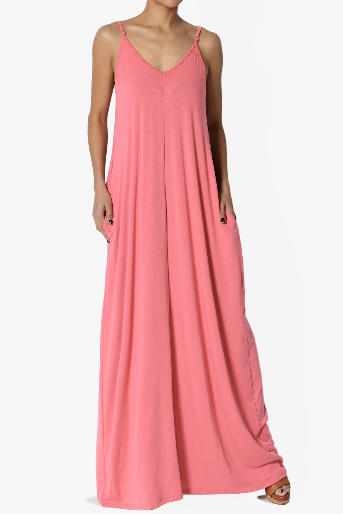 Venus Pocket Cami Maxi Dress DESERT ROSE_1