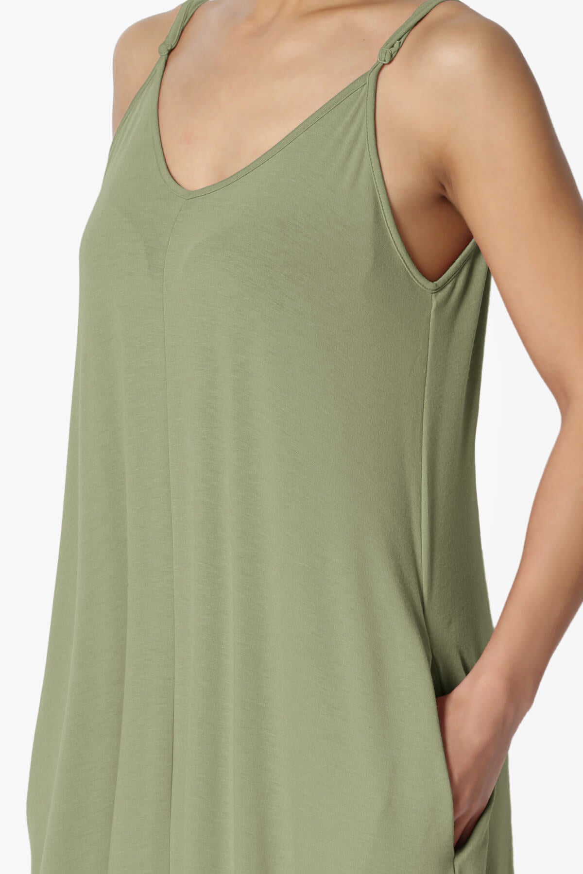 Venus Pocket Cami Maxi Dress DUSTY OLIVE_5