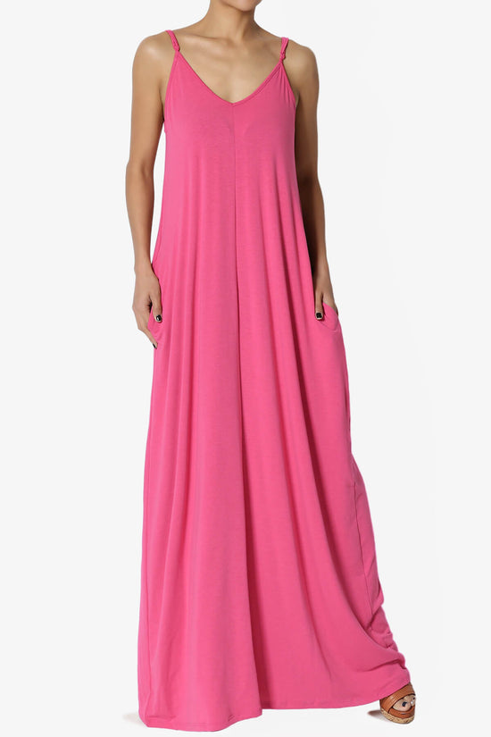 Venus Pocket Cami Maxi Dress FUCHSIA_1