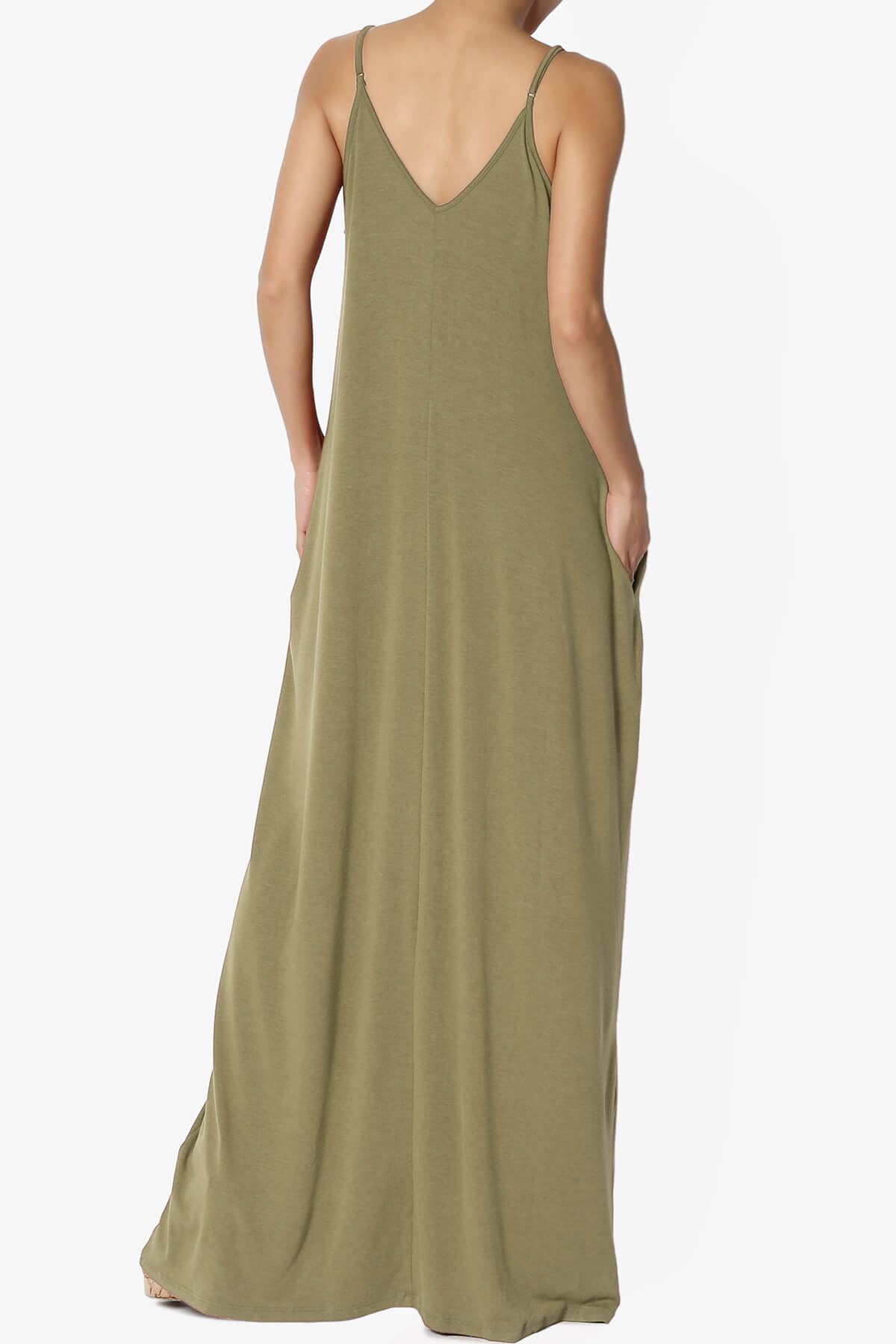 Venus Pocket Cami Maxi Dress KHAKI GREEN_2