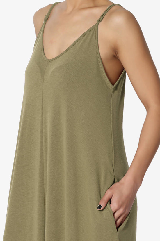 Venus Pocket Cami Maxi Dress KHAKI GREEN_5