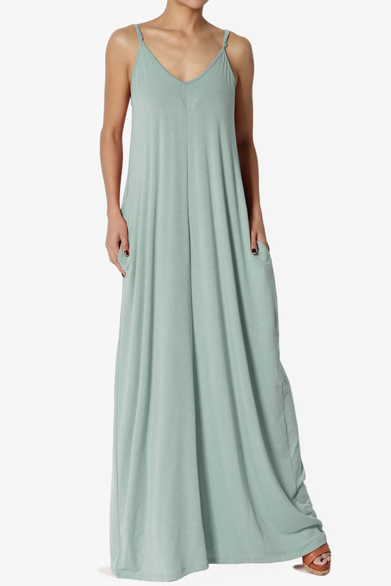 Venus Pocket Cami Maxi Dress LIGHT GREEN_1