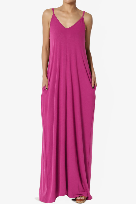 Venus Pocket Cami Maxi Dress MAGENTA_3