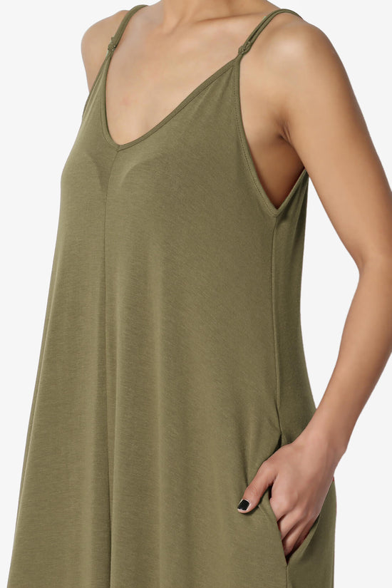 Venus Pocket Cami Maxi Dress OLIVE KHAKI_5