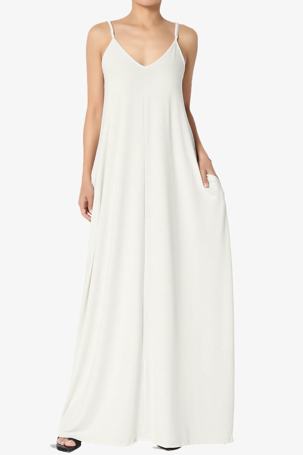 Venus Pocket Cami Maxi Dress SAND BEIGE_1