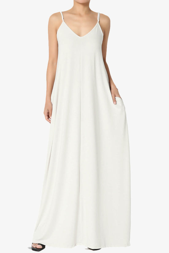 Venus Pocket Cami Maxi Dress SAND BEIGE_1