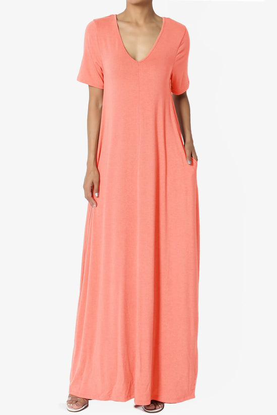Vina Pocket Oversized Maxi Dress CORAL_1