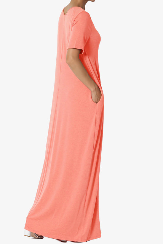 Vina Pocket Oversized Maxi Dress CORAL_4