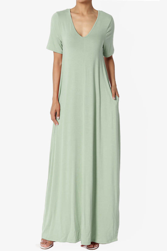Vina Pocket Oversized Maxi Dress LIGHT SAGE_1