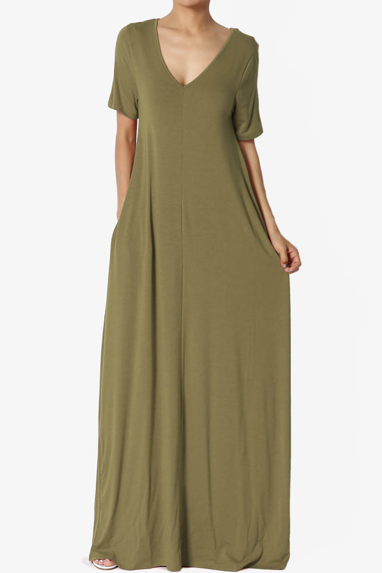 Vina Pocket Oversized Maxi Dress OLIVE KHAKI_1