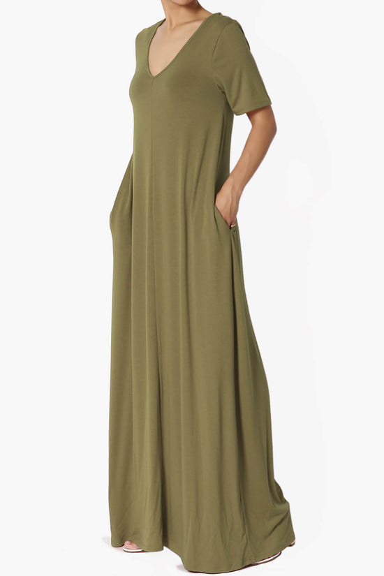 Vina Pocket Oversized Maxi Dress OLIVE KHAKI_3