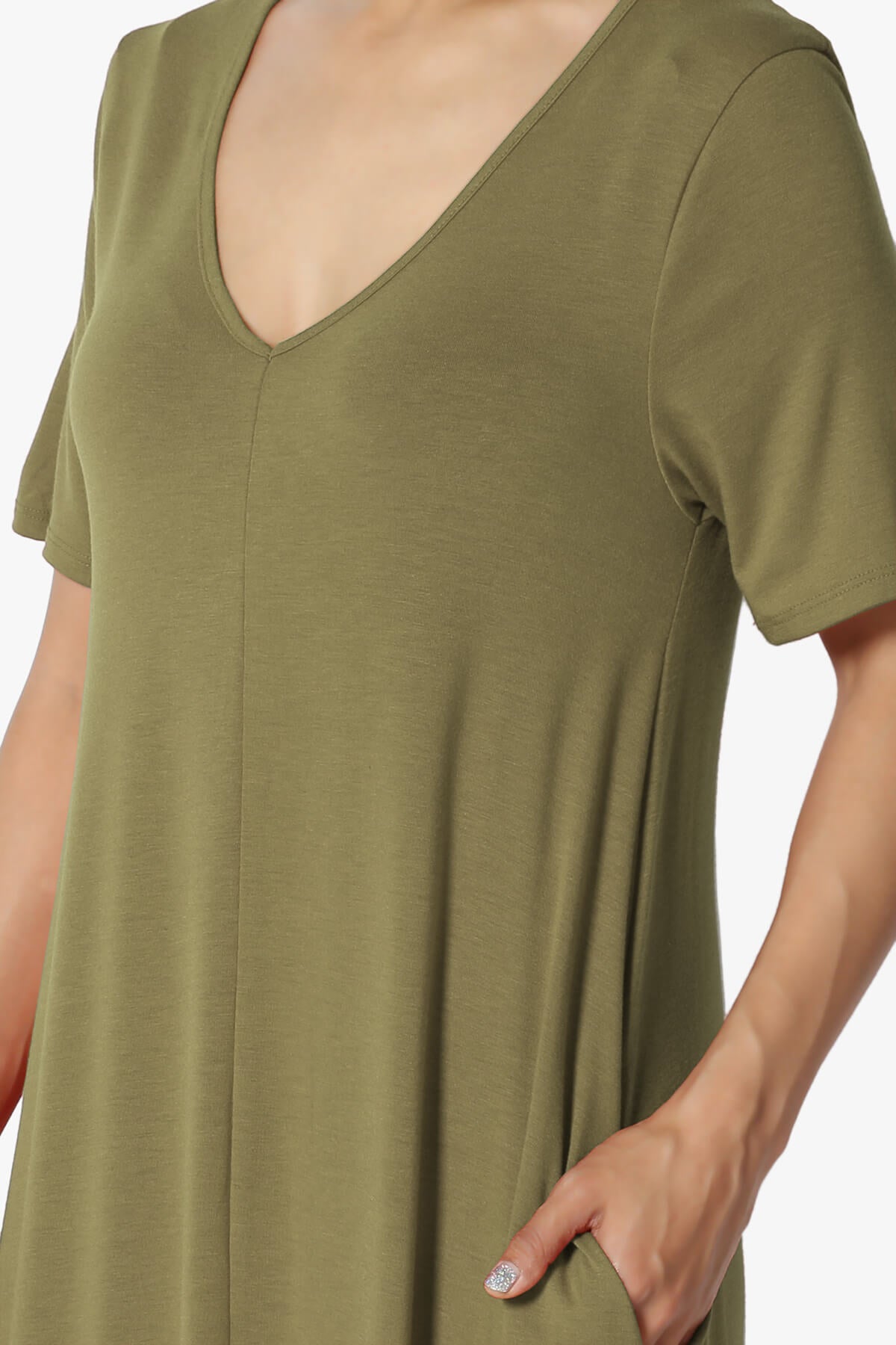 Vina Pocket Oversized Maxi Dress OLIVE KHAKI_5