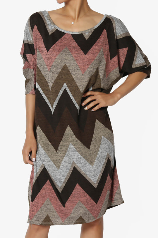 Wanda Chevron Dolman Sleeve Dress PLUS