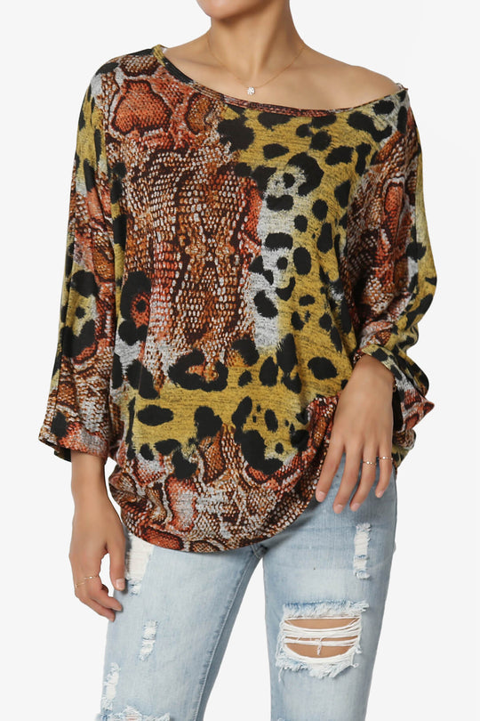 Wanda Printed Dolman Sleeve Top PLUS