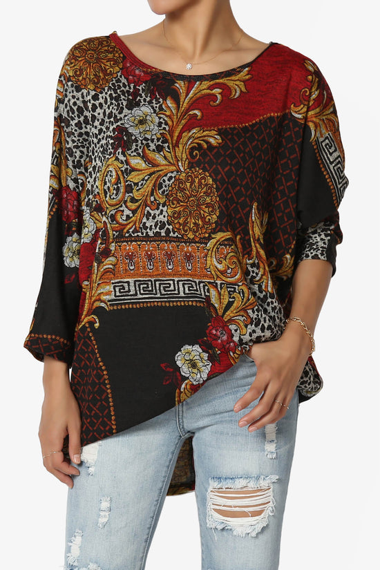 Wanda Printed Dolman Sleeve Top MULTI COLOR_1