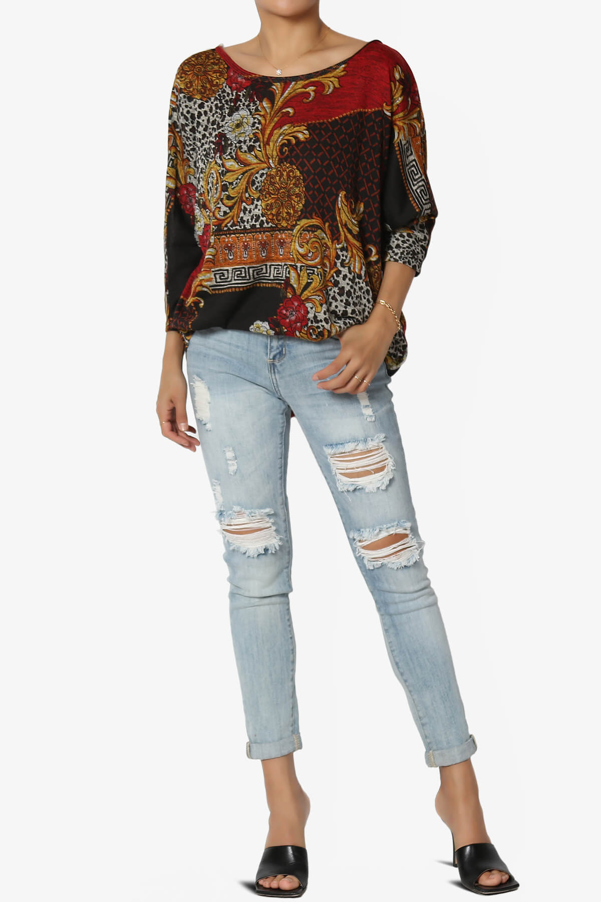 Wanda Printed Dolman Sleeve Top MULTI COLOR_6