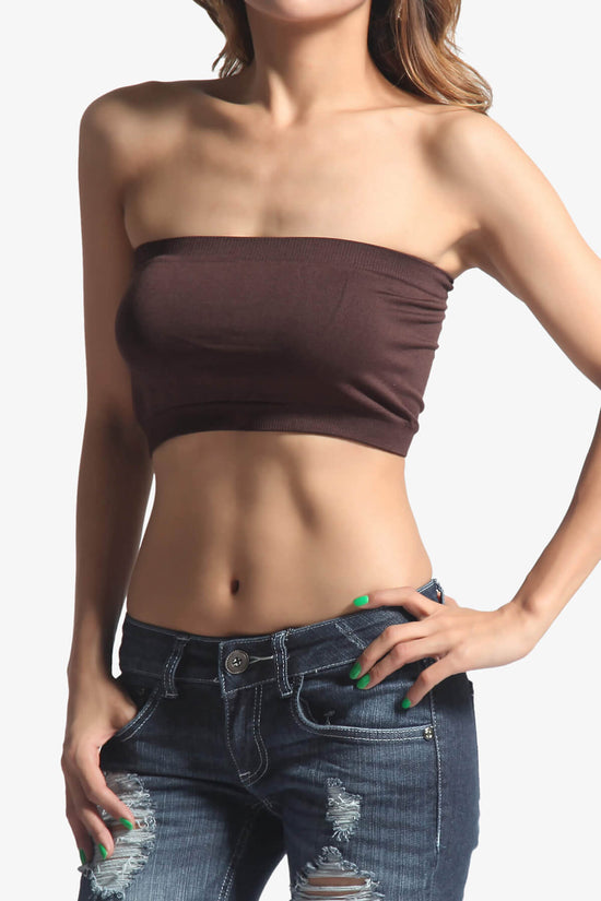 Wendi Seamless Crop Bandeau BROWN_1