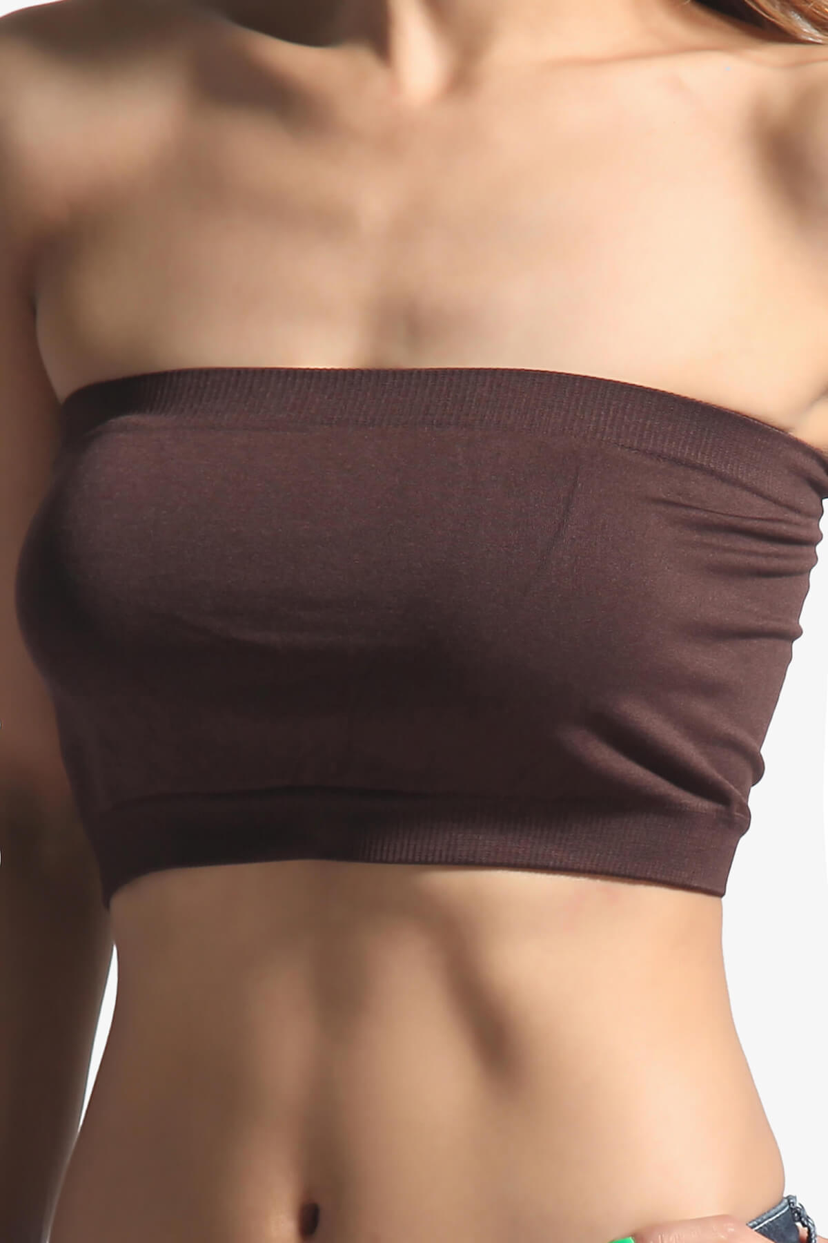 Wendi Seamless Crop Bandeau BROWN_2