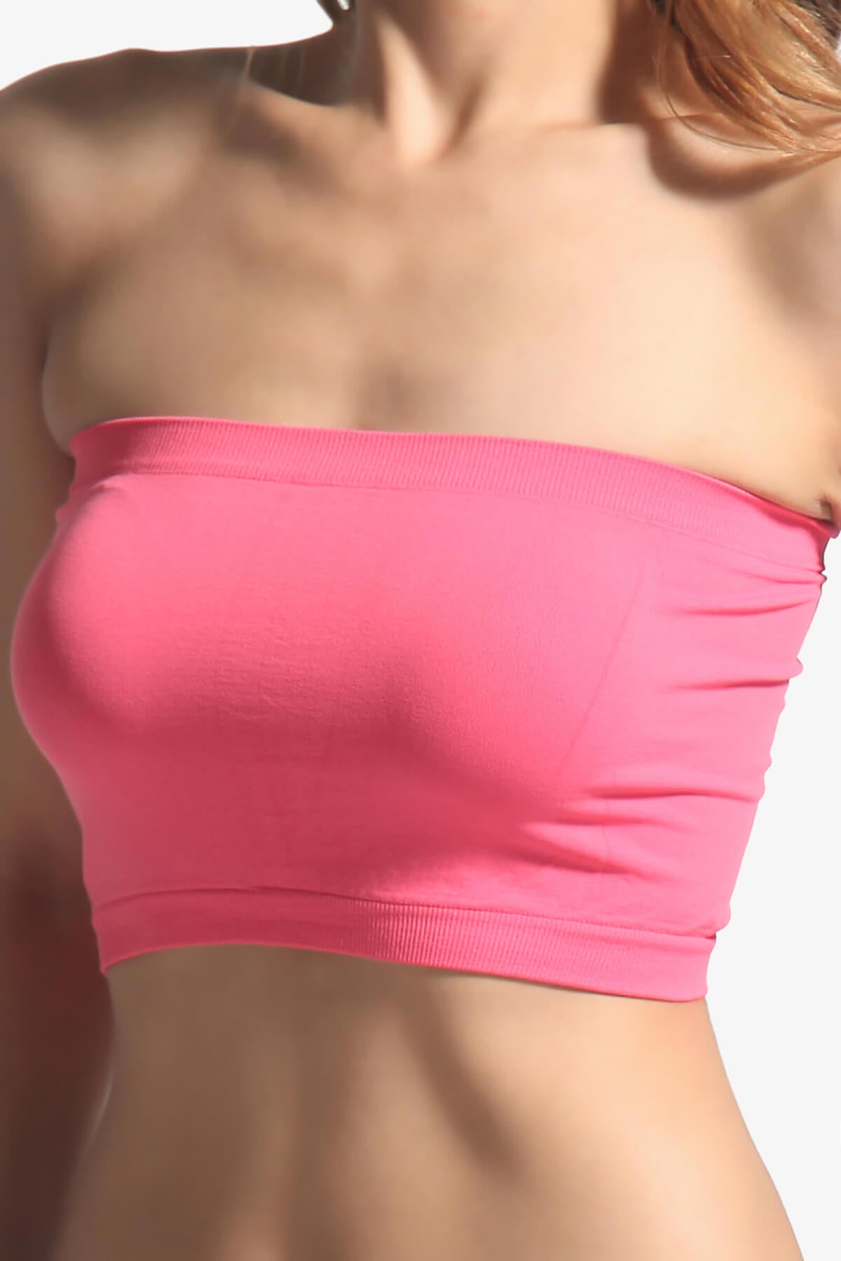 Wendi Seamless Crop Bandeau CORAL_2