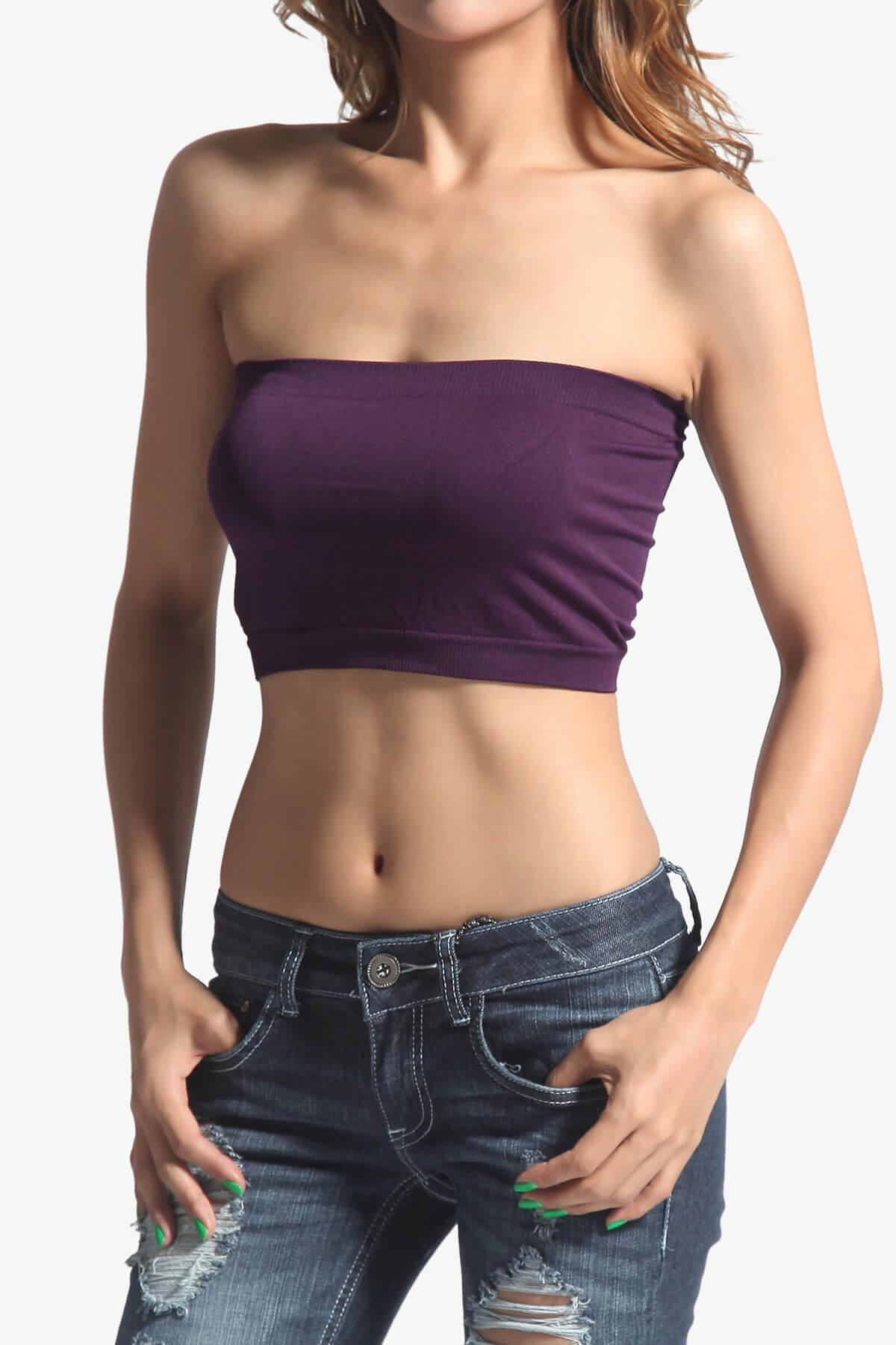 Wendi Seamless Crop Bandeau DARK PURPLE_1