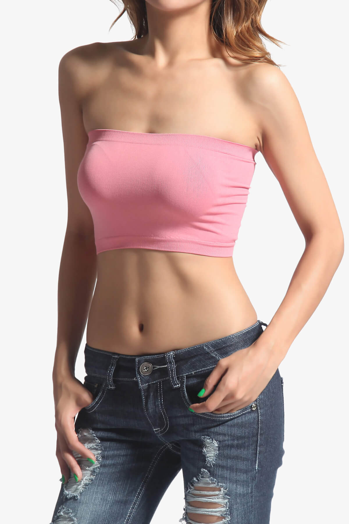 Wendi Seamless Crop Bandeau DUSTY ROSE_1