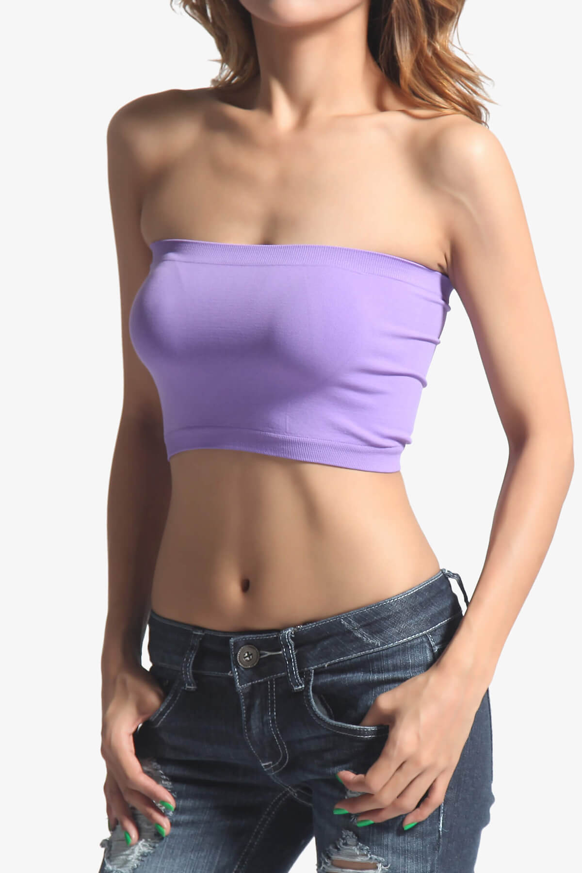 Wendi Seamless Crop Bandeau LILAC_1