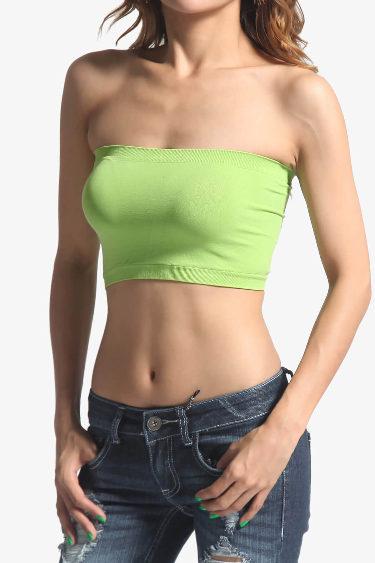 Wendi Seamless Crop Bandeau LIME_1