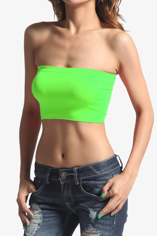 Wendi Seamless Crop Bandeau NEON GREEN_1