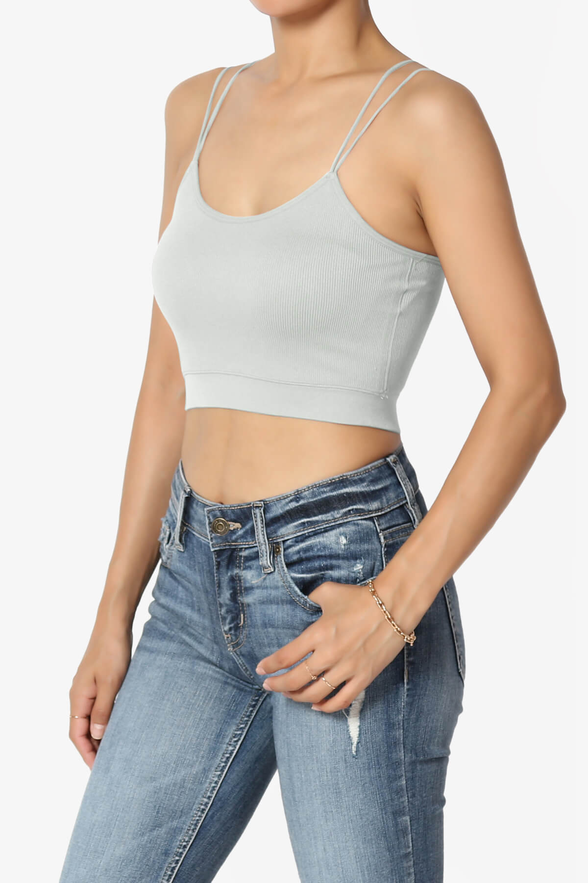 Zippy Skinny Strap Ribbed Seamless Bra Cami