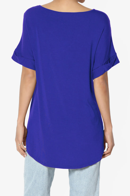 Tracey Wide V-Neck Jersey Top PLUS