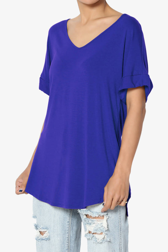 Tracey Wide V-Neck Jersey Top PLUS