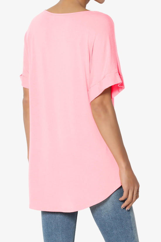 Tracey Wide V-Neck Jersey Top PLUS