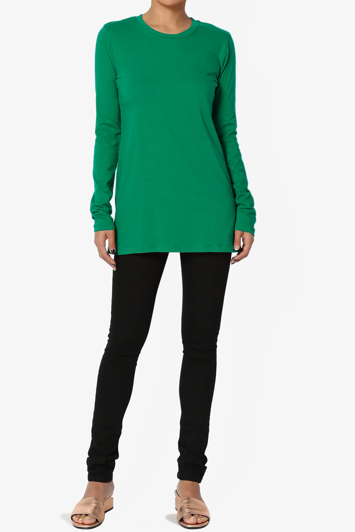 Lasso Cotton Crew Neck Long Sleeve T-Shirt PLUS