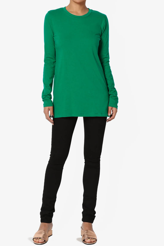 Lasso Cotton Crew Neck Long Sleeve T-Shirt PLUS