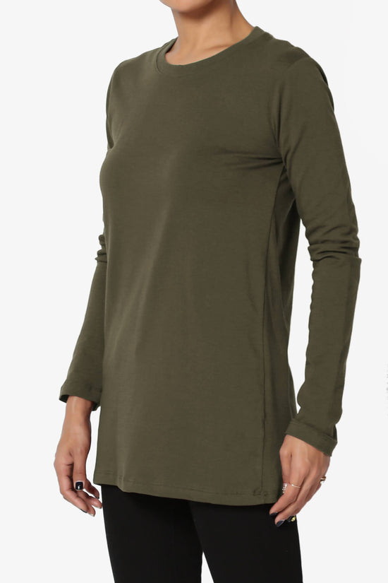 Lasso Cotton Crew Neck Long Sleeve T-Shirt PLUS