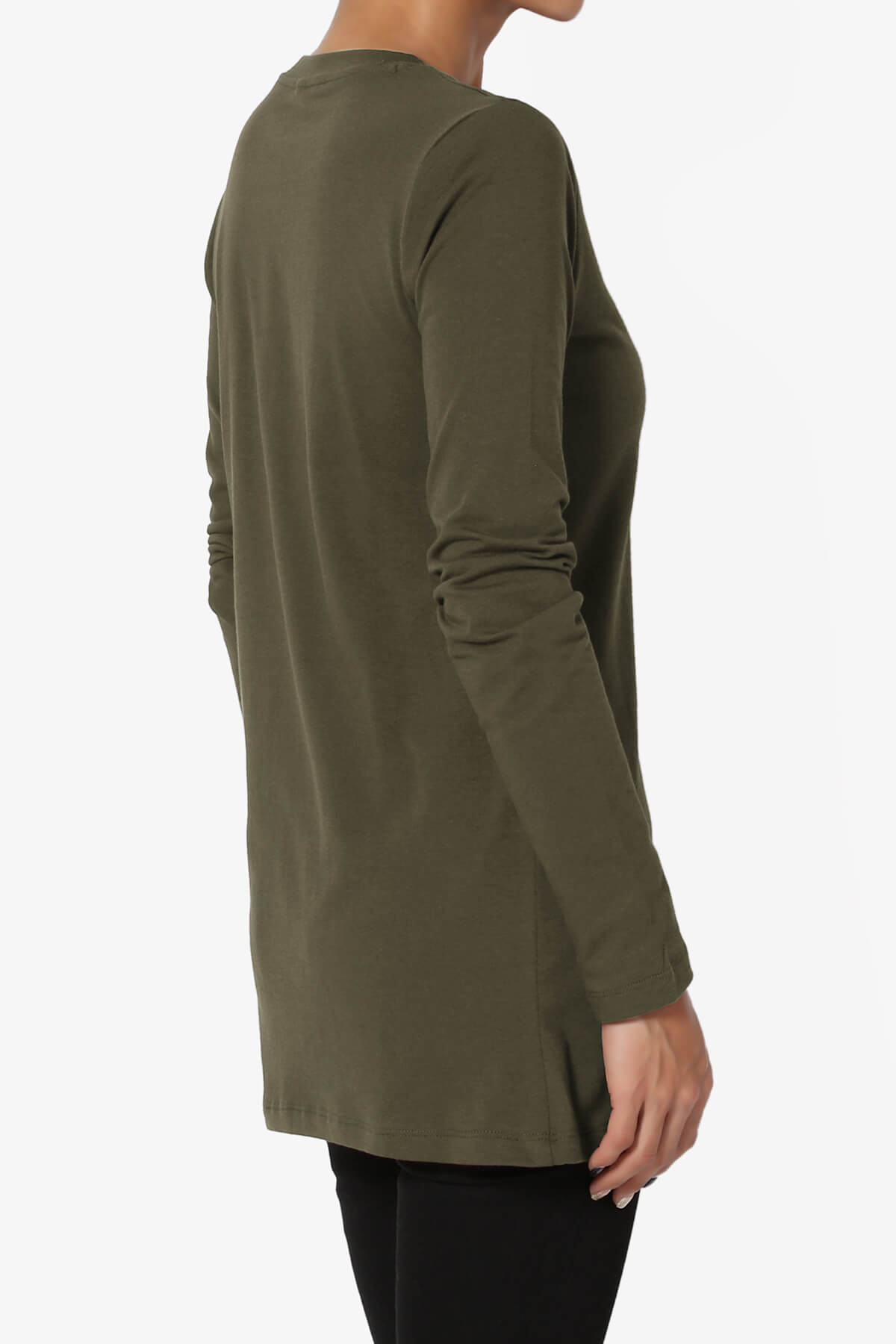 Lasso Cotton Crew Neck Long Sleeve T-Shirt PLUS