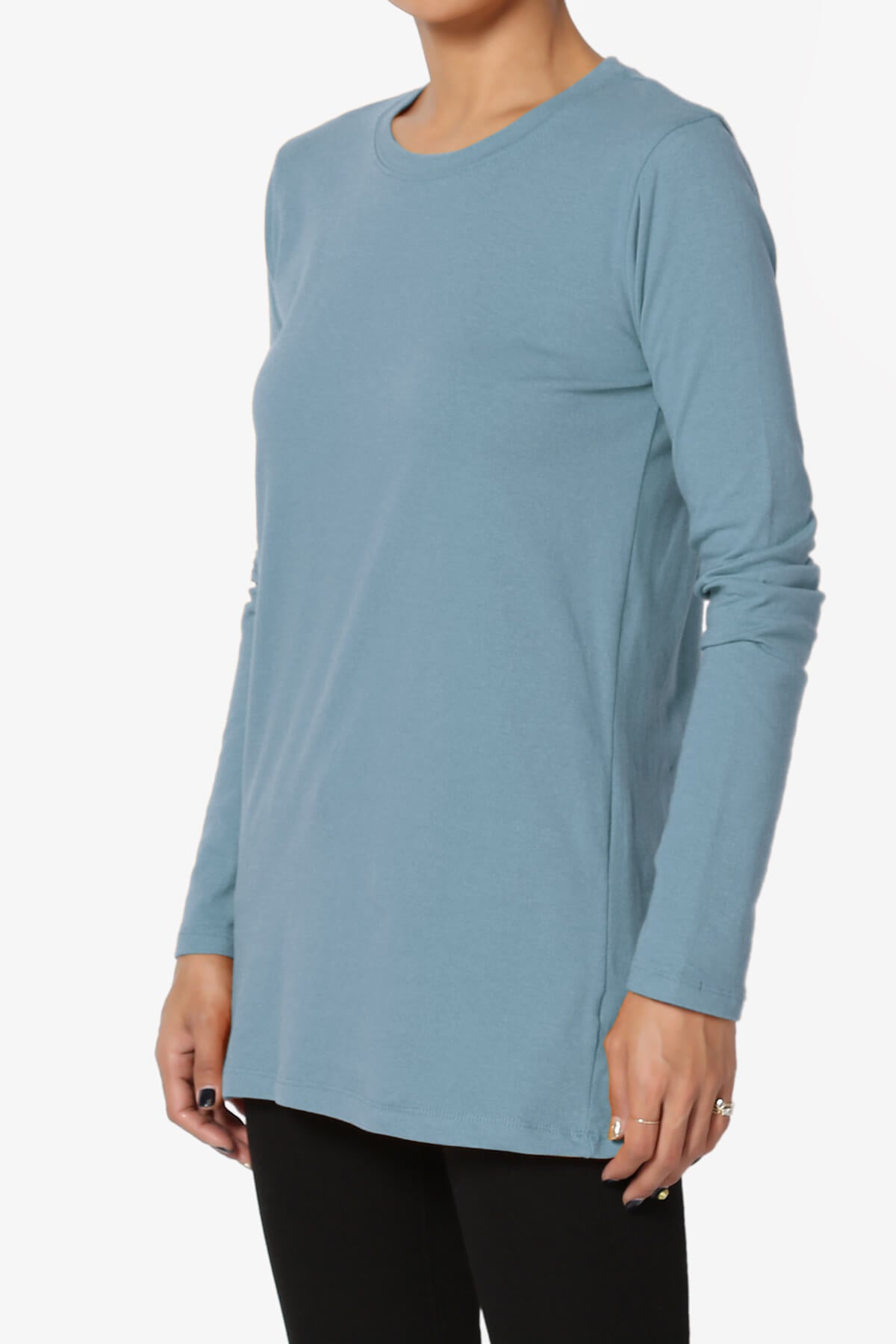 Lasso Cotton Crew Neck Long Sleeve T-Shirt PLUS