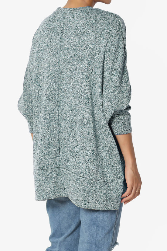 Forge Melange Knit Hi-Low Pocket Sweater PLUS