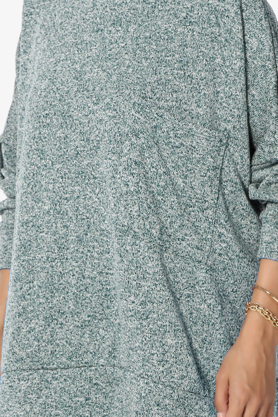 Forge Melange Knit Hi-Low Pocket Sweater PLUS