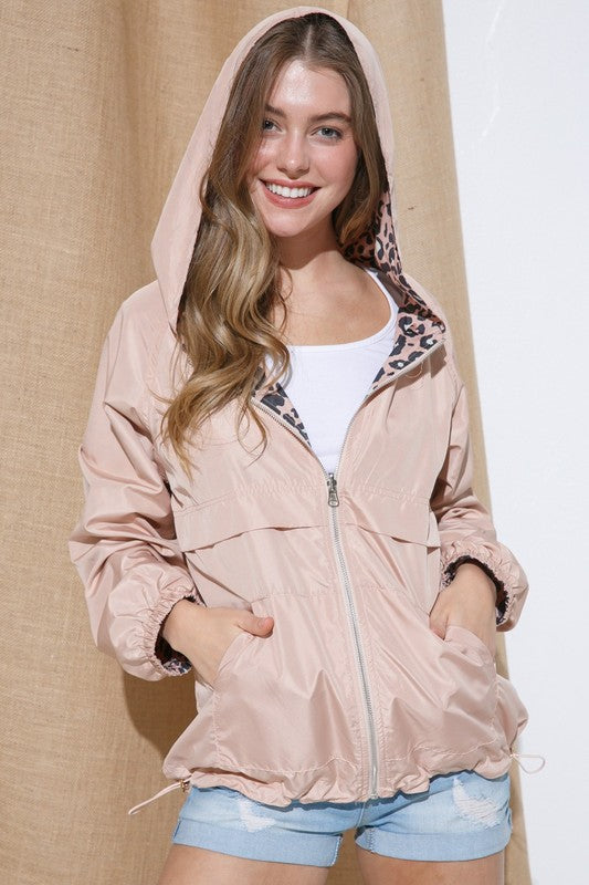 Sweet Generis REVERSIBLE CONTRAST PRINT ZIP UP WINDBREAKER HOODIE